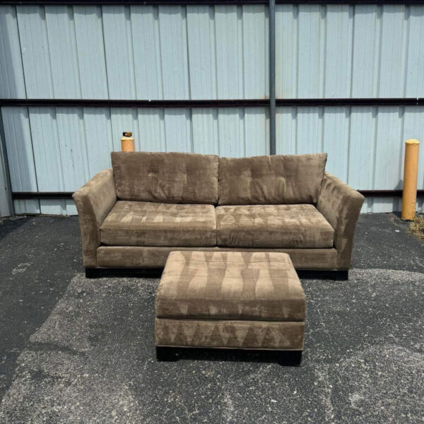 Brown Couch with Ottoman